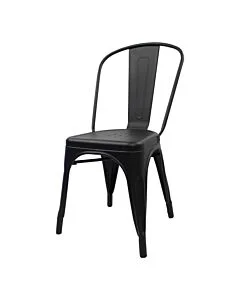 Profile view of Matte Black Tolix Side Chair