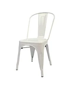 Profile view of White Tolix Side Chair