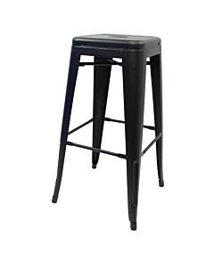 Profile view of Matte Black Tolix Bar Height Stool