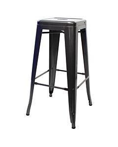 Tolix Style 76cm Bar Height Stool - Gloss Gun Metal