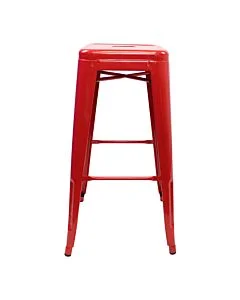 Profile view of Red Tolix Bar Height Stool