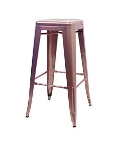 Profile view of Rose Gold Tolix Bar Height Stool
