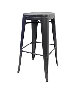 Profile view of Gun Metal Grey Tolix Bar Height Stool
