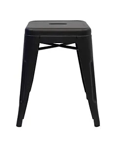 Profile view of Matte Black Tolix Low Stool