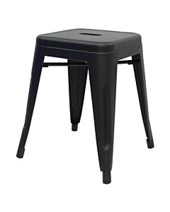 Profile view of Matte Black Tolix Low Stool