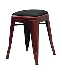 Tolix Style 46cm Low Stool Copper with Upholstered Dome Seat