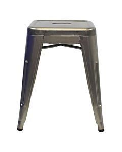 Profile view of Industrial Grey Tolix Low Stool