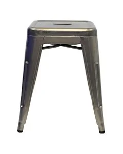 Profile view of Industrial Grey Tolix Low Stool