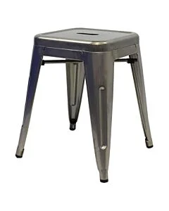 Profile view of Industrial Grey Tolix Low Stool