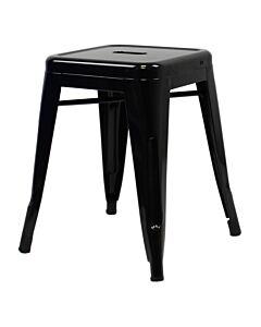 Profile view of Gloss Black Tolix Low Stool