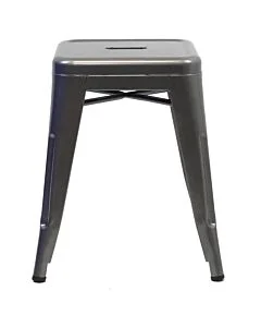 Tolix Style 46cm Low Stool - Gloss Gun Metal
