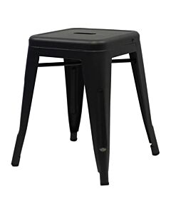 Profile view of Gun Metal Grey Tolix Low Stool