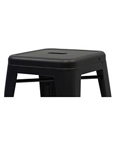 Profile view of Gun Metal Grey Tolix Low Stool