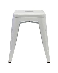 Profile view of White Tolix Low Stool