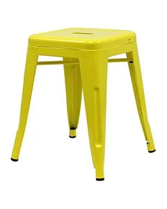 Profile view of Yellow Tolix Low Stool