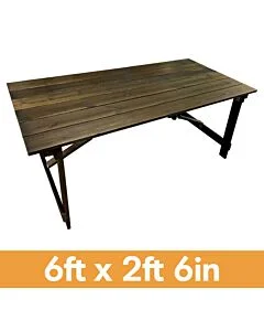 Folding Farm Table Dark Oak Finish - 6ft x 2ft 6in (183cm x 76cm)