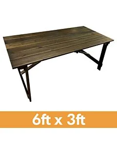 Folding Farm Table Dark Oak Finish - 6ft x 3ft (183cm x 92cm)