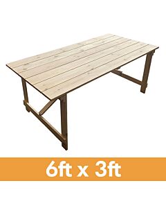 6ft 3ft rectangle rustic banqueting table
