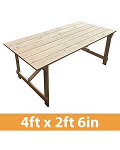 Folding Farm Table - Raw -  4ft x 2ft 6in (122cm x 76cm)