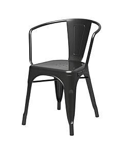 Tolix Style Armchair - Gloss Gun Metal