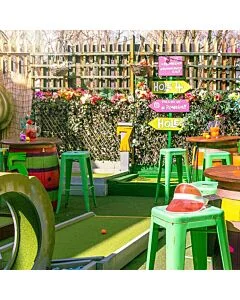 Profile view of Green Tolix Bar Height Stool