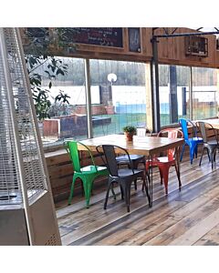 Profile view of Green Tolix Side Chair