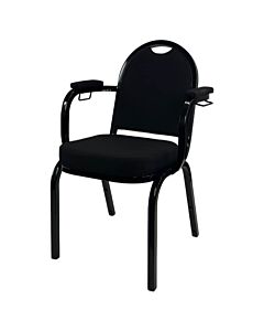 Profile view of Eurosteel Steel Stacking Chair with Arms