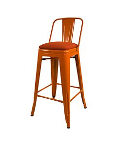Bespoke RAL Colour Tolix Style 76cm Bar Height Stool with Low Back