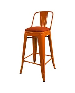 Bespoke RAL Colour Tolix Style 76cm Bar Height Stool with Low Back
