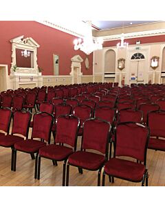 Profile view of Massimo Aluminium Stacking Chair