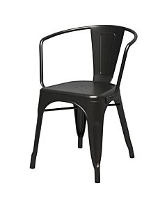 Tolix Style Armchair - Matte Gun Metal