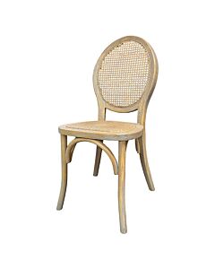 Oval Cane Back Stacking Chair with Rattan Seat - Light Rustic Finish