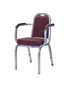 Profile view of Taurus Aluminium Stacking Chair with Arms