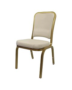Profile view of Supremo Steel Stacking Chair