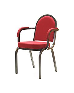 Profile view of Eurostyle Aluminium Stacking Chair with Arms