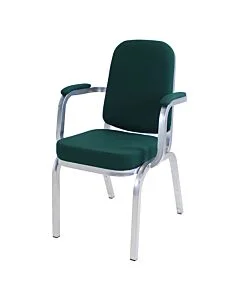 Profile view of Damascus Aluminium Stacking Chair with Arms
