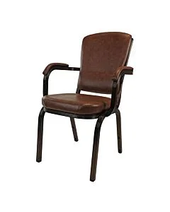 Profile view of Ultima Aluminium Stacking Chair with Arms