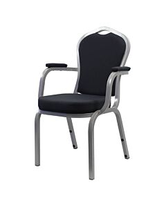 Profile view of Saturn Aluminium Stacking Chair with Arms