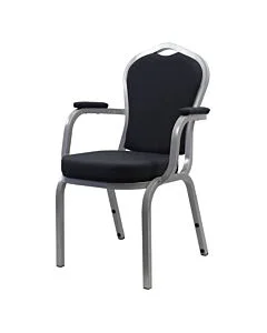 Profile view of Saturn Aluminium Stacking Chair with Arms