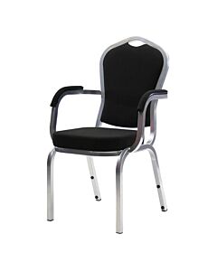 Profile view of Saturn Aluminium Stacking Chair with Arms
