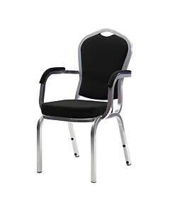Profile view of Saturn Aluminium Stacking Chair with Arms