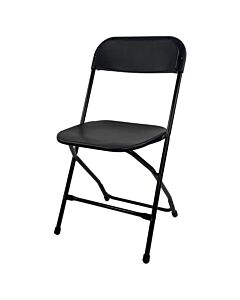 Profile view of Black Economy Plastic Folding Chair