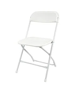 Profile view of White Economy Plastic Folding Chair