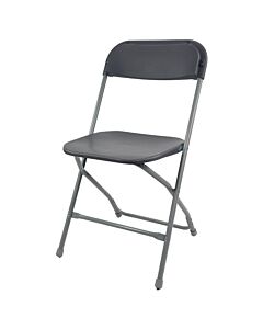 Profile view of Charcoal Economy Plastic Folding Chair