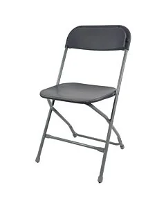 Profile view of Charcoal Economy Plastic Folding Chair