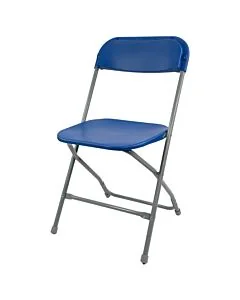 Profile view of Blue Economy Plastic Folding Chair