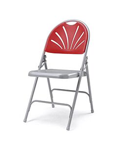 Profile view of Burgundy Prima Plus Folding Chair