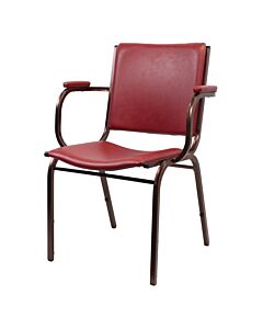Profile view of Pluto Steel Stacking Chair with Arms