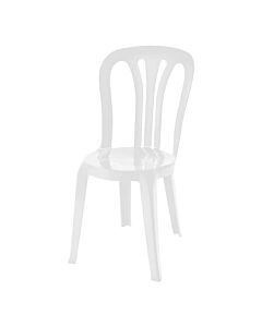 Profile view of White Garrotxa Plastic Stacking Chair