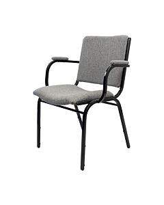 Profile view of Pluto Steel Stacking Chair with Arms